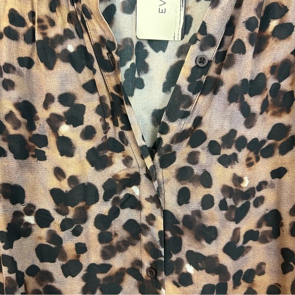 NWT Cloth & Stone Animal Print Lightweight Button Down Shirt Golden Spots Size S - Picture 11 of 15